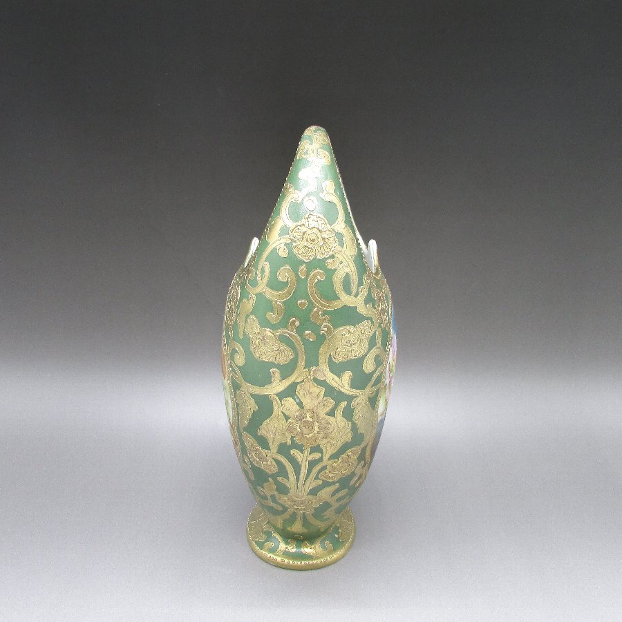 オールドノリタケ 金盛薔薇文バスケット形花瓶 - 敬誠アート [ 公式 ]