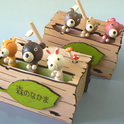 ゆめの木工房 からくりアニマルオルゴール/ 森のなかま（3匹