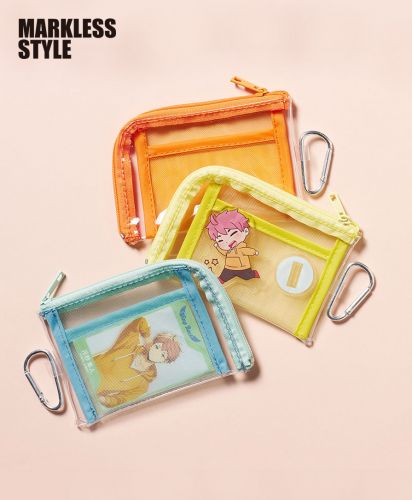 メッシュポケットクリアミニポーチ-無地ポーチが業務価格で激安