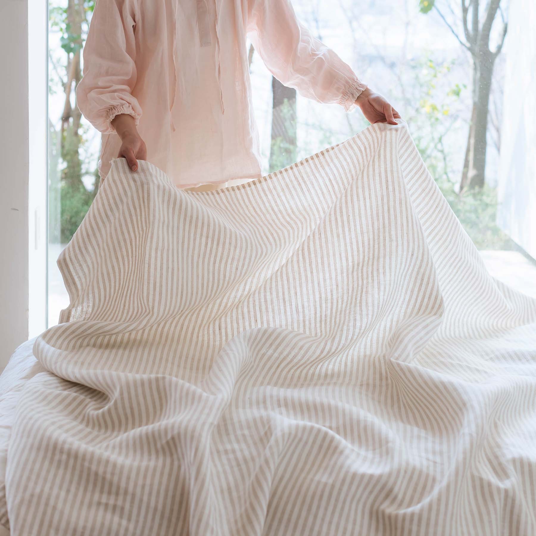 fog linen work × Orné de Feuilles リネンブランケット｜ベッドリネン