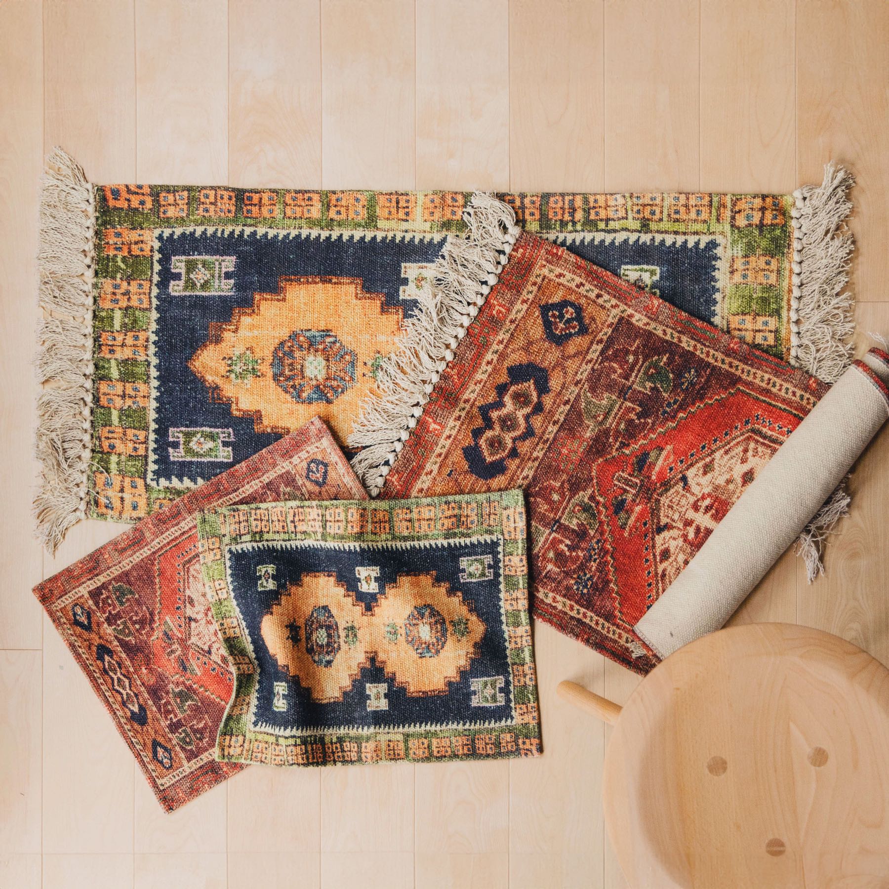 オリジナル・ヴィンテージラグ柄プリントマット｜マット｜オルネ ド