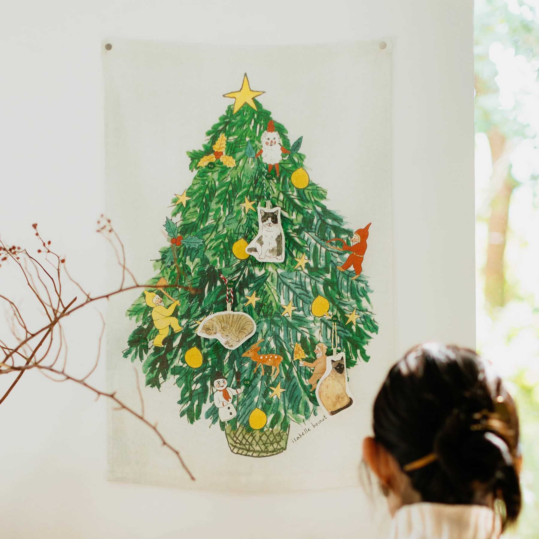 isabelle boinot × fog linen work クリスマスタペストリー｜壁飾り