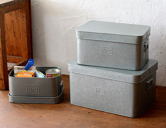 NOSTALGIC マルチストッカー ブリキ収納ボックス ナチュラルインテリア