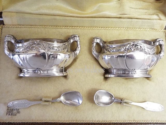 フランス アンティーク シルバー 純銀 サリエール（塩入れ）2個