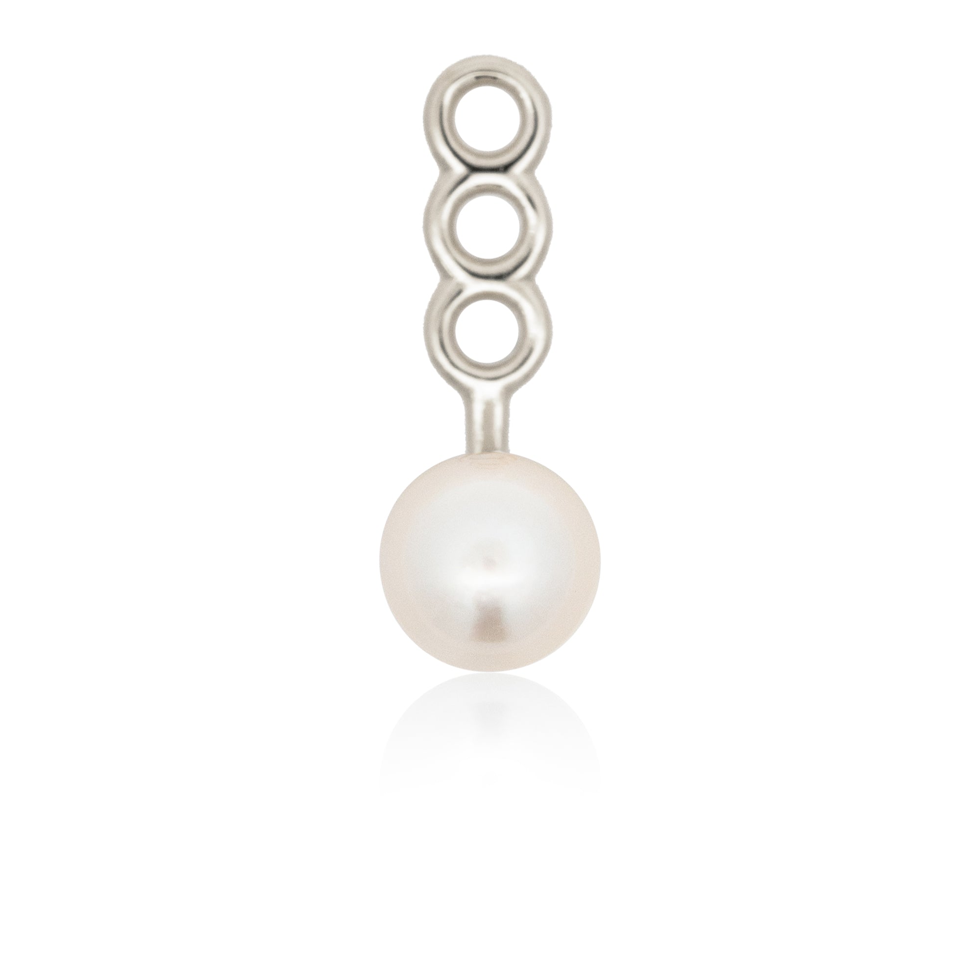 K18/Pt「5mmアコヤパール」ピアスチャーム(片耳用)｜【オレフィーチェ