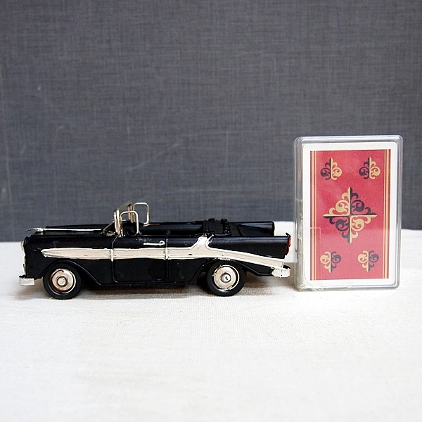 ブリキのおもちゃ車 クラシックオープンカー(旧車)／ブラック(Sサイズ