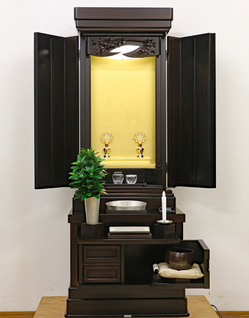 創価学会 厨子型 中古仏壇 918 ：金剛堂さんの15号黒檀正三方：発売