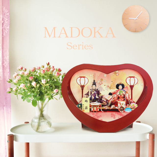 桜雅,雛人形,親王二人,ハートケース飾り,madoka,33246,ひな人形