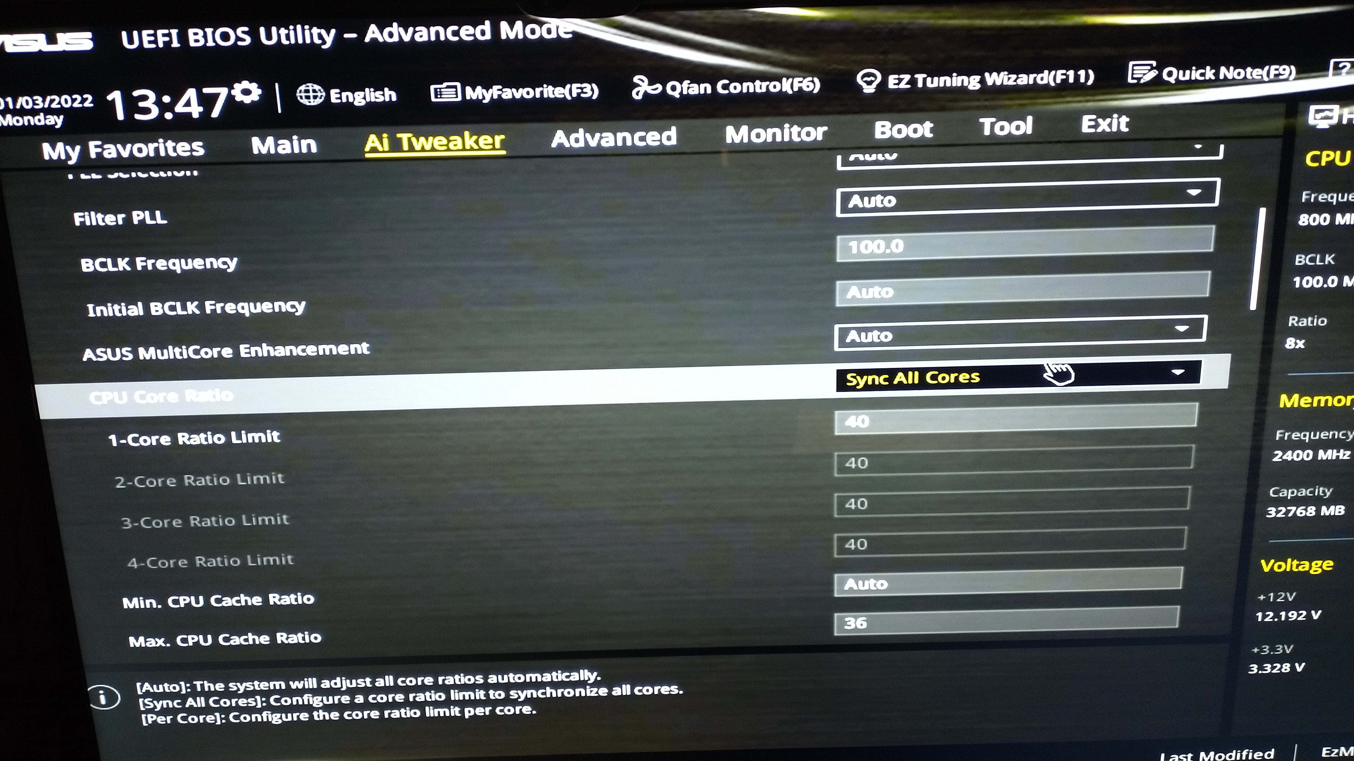 Asus Z97 Deluxe BIOS screenshots for overlocking - I7 4790K