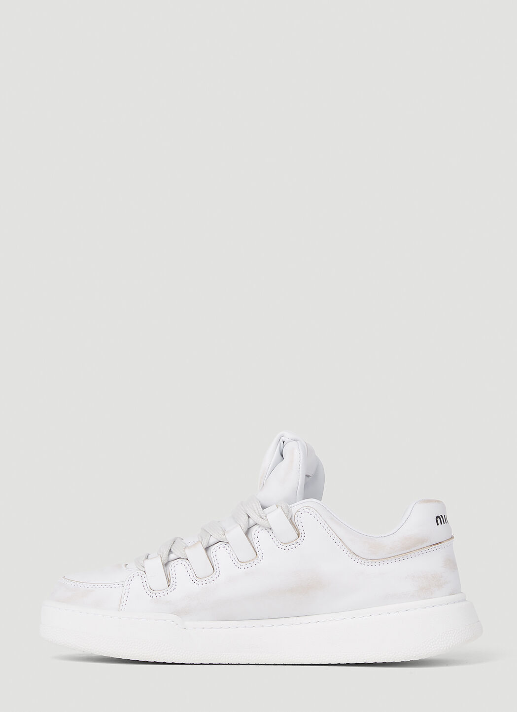 Miu Miu Women's' Bleached Sneakers in White | LN-CC®