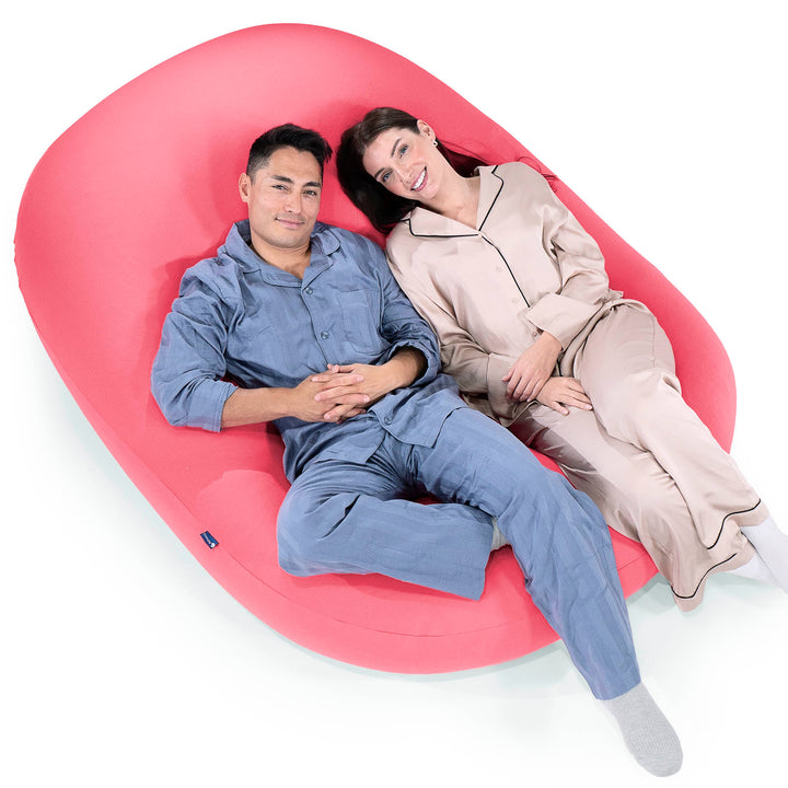 ベンティXXL特大ビーズクッション:サーモンピンク/マシュマロ