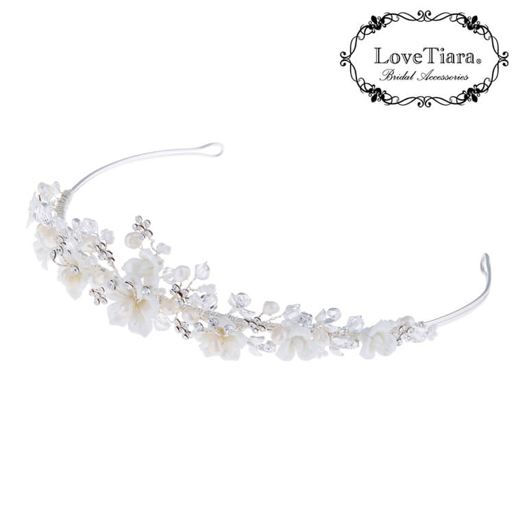 フローラルブーケ淡水パールティアラ MEDIUM（中間）｜ブライダル