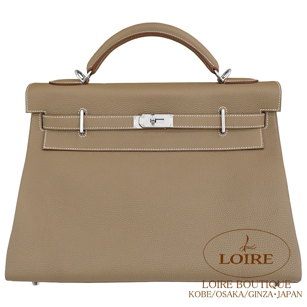 エルメス　22cm エルメス ポシェットケリー 22 ノワール スイフト ゴールド金具 U刻印