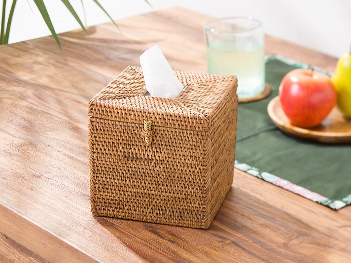 アタ製ロールペーパーホルダー (スクエア型)【48640】 /アジアン雑貨