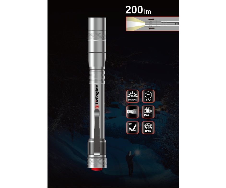 07-8940 防水フォーカス付き LED ペンライト 200Lm｜Benex Manufacturer