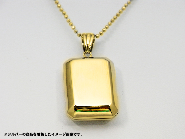 ロケットペンダント ペンダント トップ 長方形14金般若心経入り