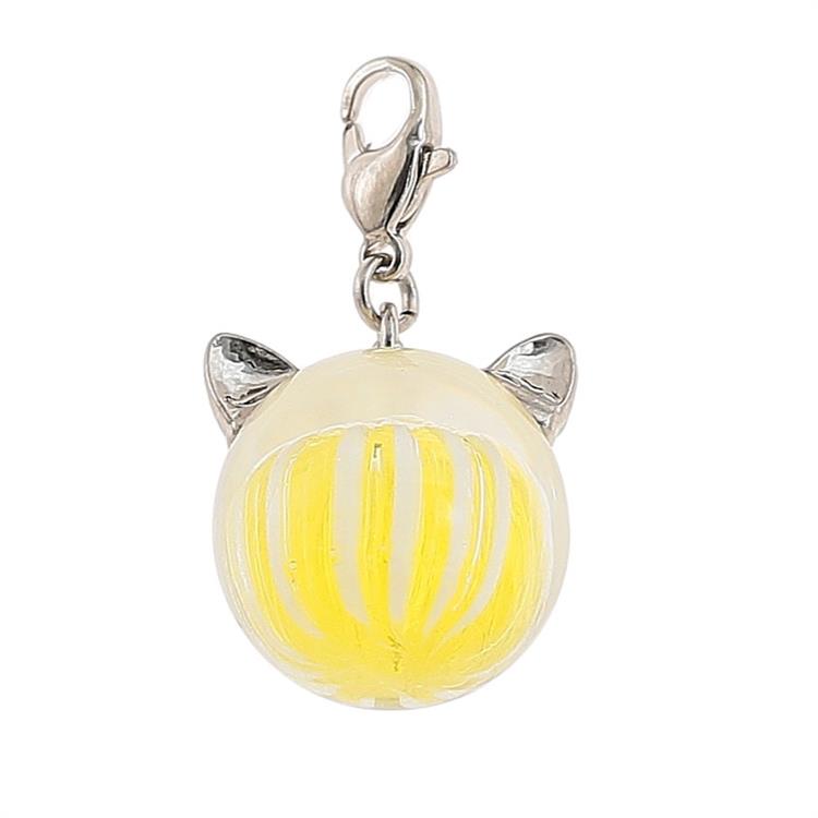 ねこ日和チャーム ブックカード付 イエロー ナナコプラス