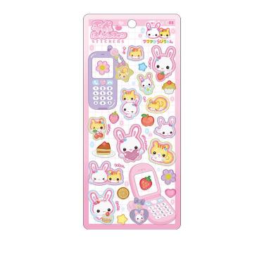 平成はっぴーフォンステッカーズ フワフワらびちゃん ピンク(フワフワ