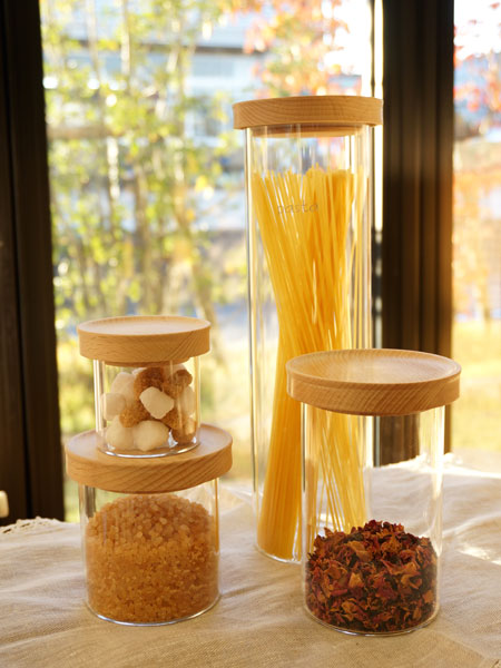 MUSHROOM】マッシュルーム キャニスター 500 /ガラス製/木蓋 - Nature Ave.