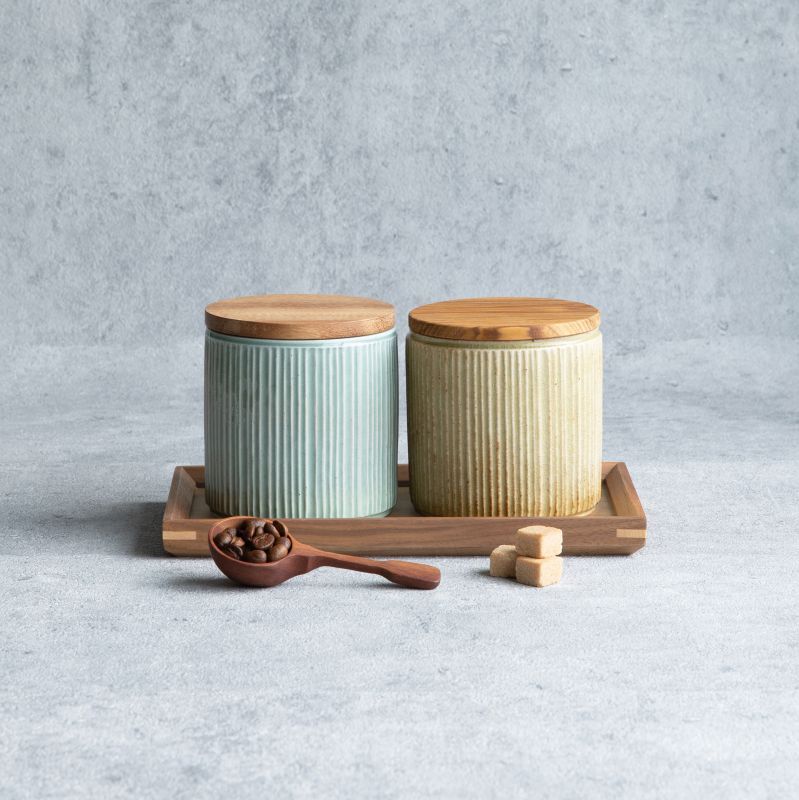 GIFT COLLECTION】L キャニスター セット スプーン チーク トレー