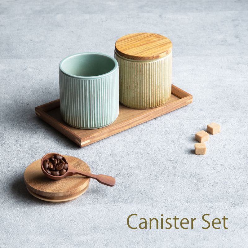 GIFT COLLECTION】L キャニスター セット スプーン チーク トレー