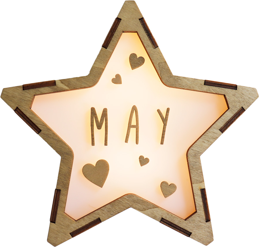 VINTIUN】ビンティウン 名入れ注文 スターライト 4. LOVE 木製星型