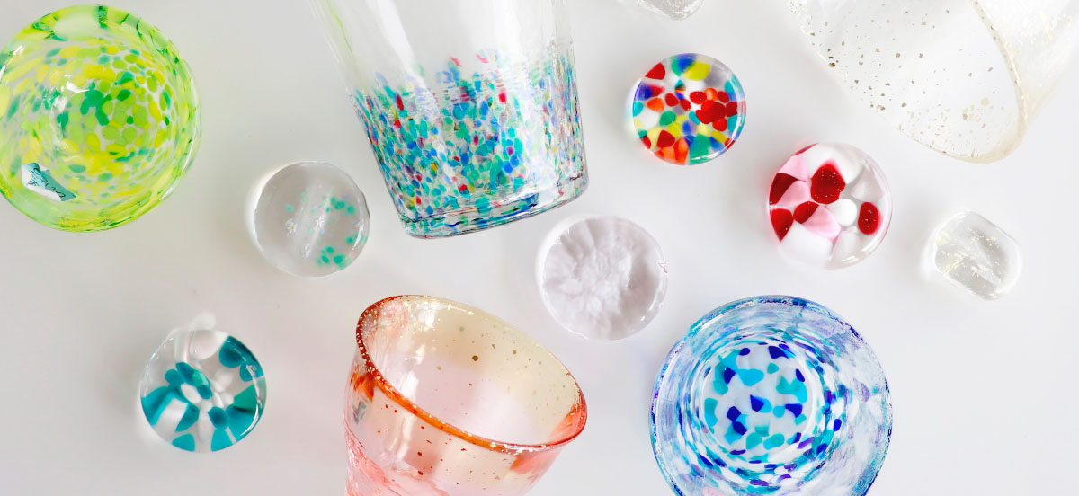 津軽びいどろ】盃コレクション 金箔入り片口 夜風 わたゆき 徳利