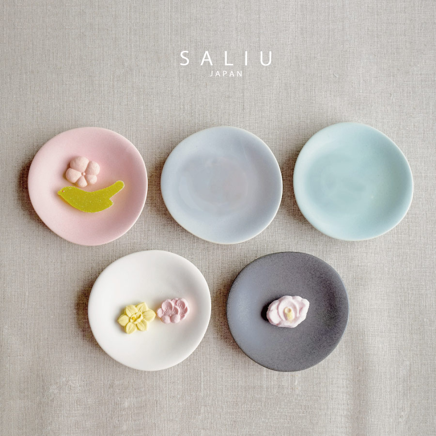 SALIU】結 YUI 小皿 10cm 美濃焼 日本製 白 灰 浅葱 墨 桜 - Nature Ave.