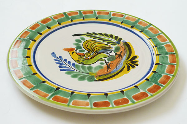 にわとり 絵皿（マジョリカ焼）- LABRAVA [メキシコ 民芸 雑貨