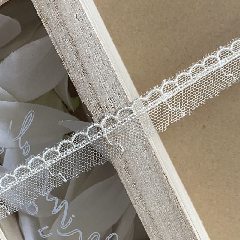 レースのお店 ななか ☆チュールレース クリーム色 幅1.6cm ふわふわ