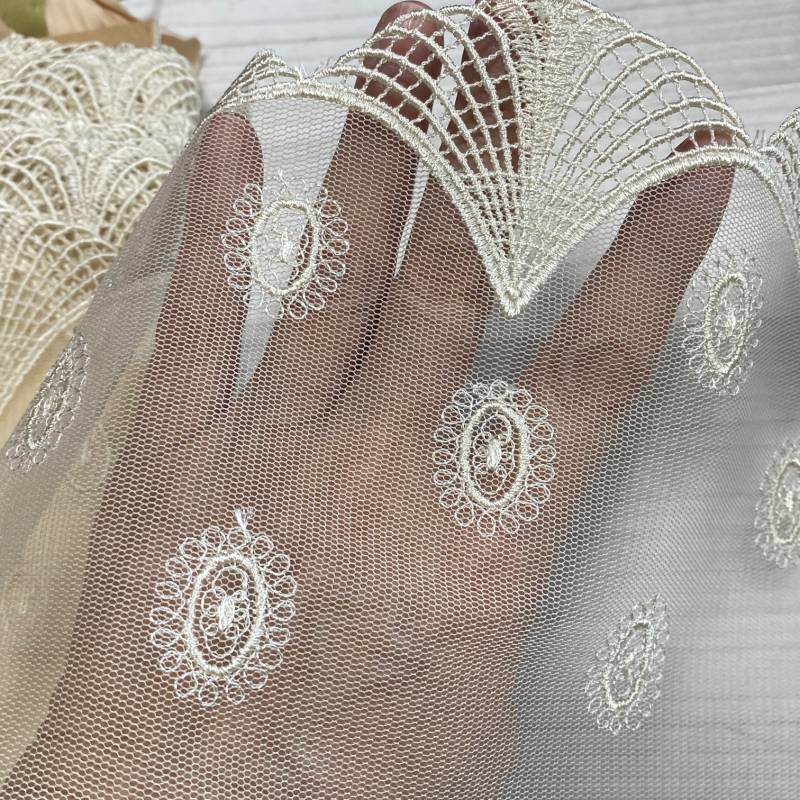 レースのお店 ななか ☆【美しい日本製】チュールレース アイボリー 幅