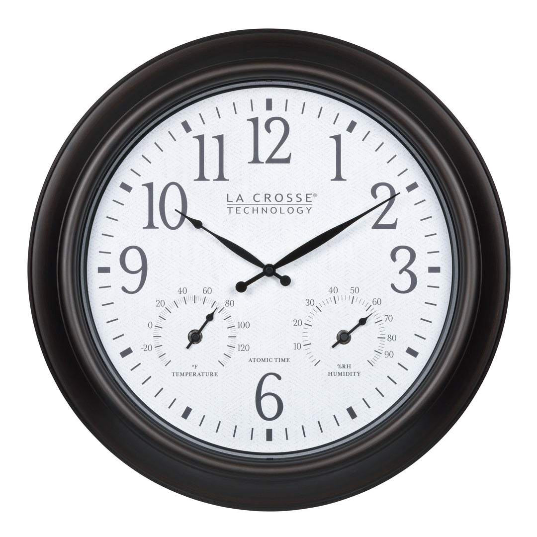 404-89027 18-inch Indoor/Outdoor Atomic Analog Wall Clock