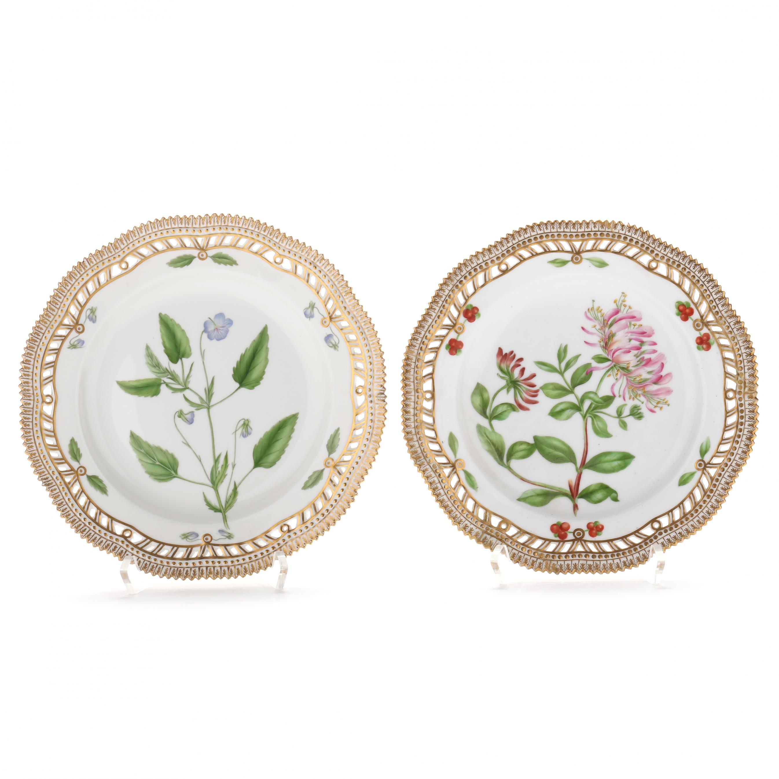 Two Royal Copenhagen Flora Danica Openwork Plates (Lot 2006