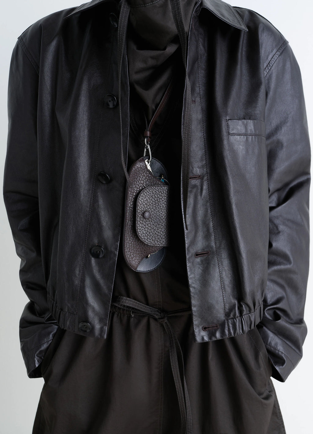 ベルグラスホルダー - Dark Chocolate - グレインカウレザー - ユニ