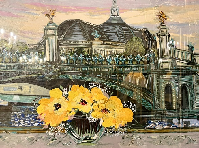 絵画・特大サイズ】ミッシェル・アンリ リビエラ オリジナルセリグラフ