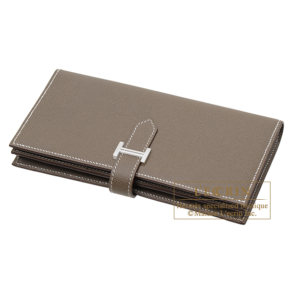 エルメス ベアンスフレ エトゥープ ヴォーエプソン シルバー金具