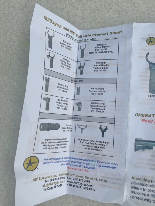 米軍実物 M203 用 フォアグリップ AOR DEVGRU SEAL M4 MARSOC RM