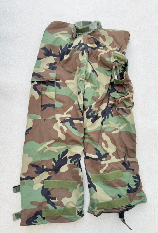 米軍実物 科学防護服 ウッドランド柄 ケミカル ジャケット/パンツ SET