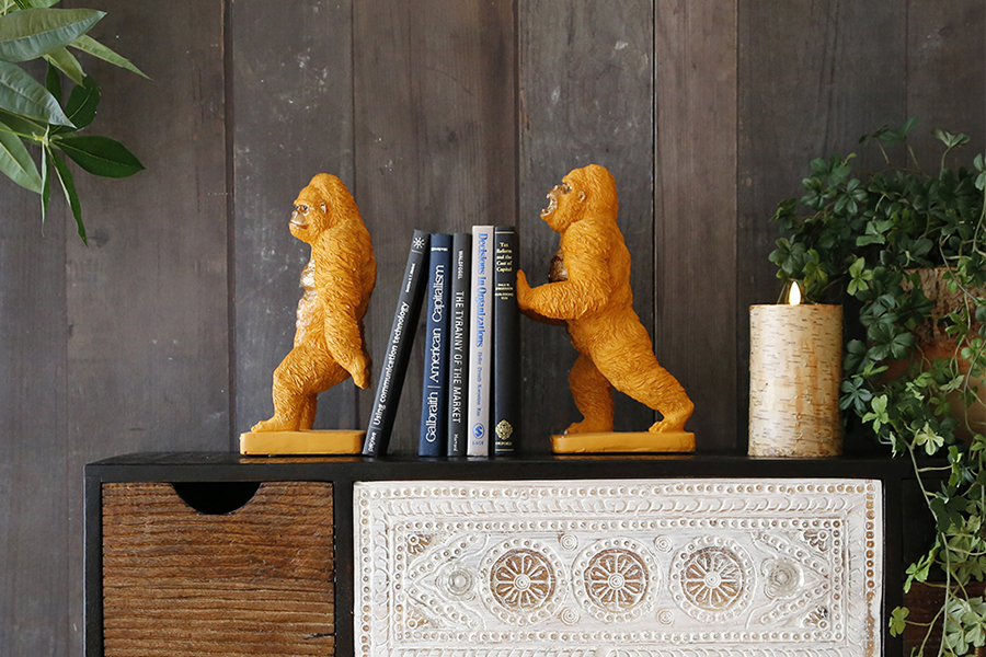 ゴリラオレンジ(2/Set) ブックエンド - オブジェ・置物の通販