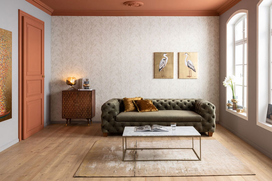 キーウェストマーブル 120x60cm ローテーブル/コーヒーテーブル - ロー