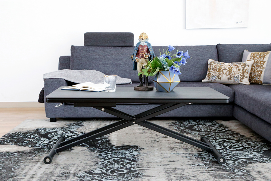 セラミック天板 昇降式リビングテーブル - ローテーブル・リビング