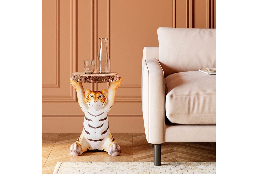 アニマルサイドテーブル タイガー - サイドテーブルの通販 ｜リビング