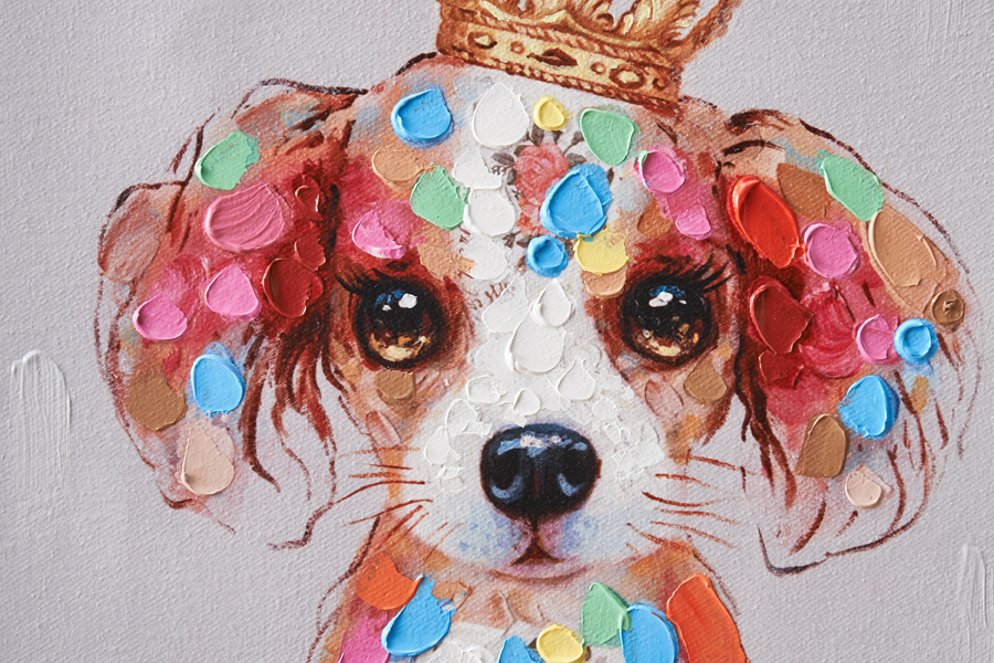 ドッグウィズクラウンB 30×30cm - アート・インテリア絵画の通販