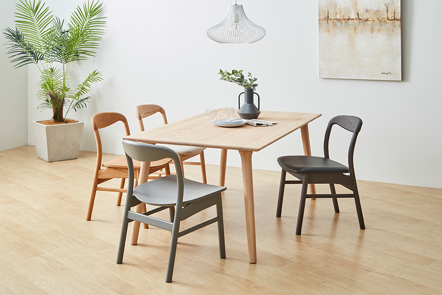 yama（ヤマ）サイドチェア OAK グレー（板座） - ダイニングチェアの