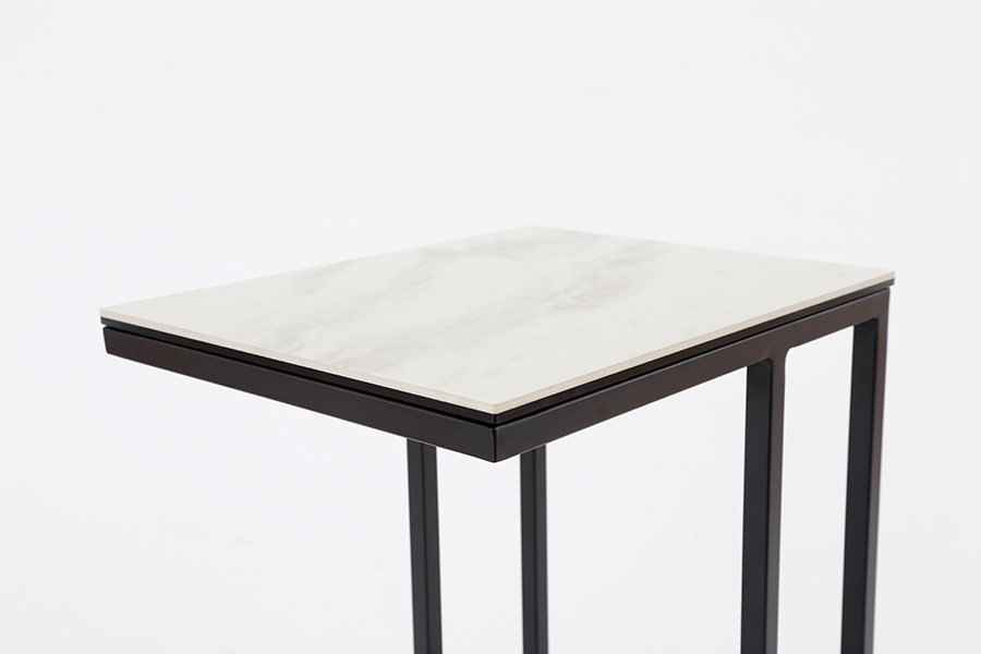 セラミック天板 サイドテーブル （ホワイトクオーツ） - サイド