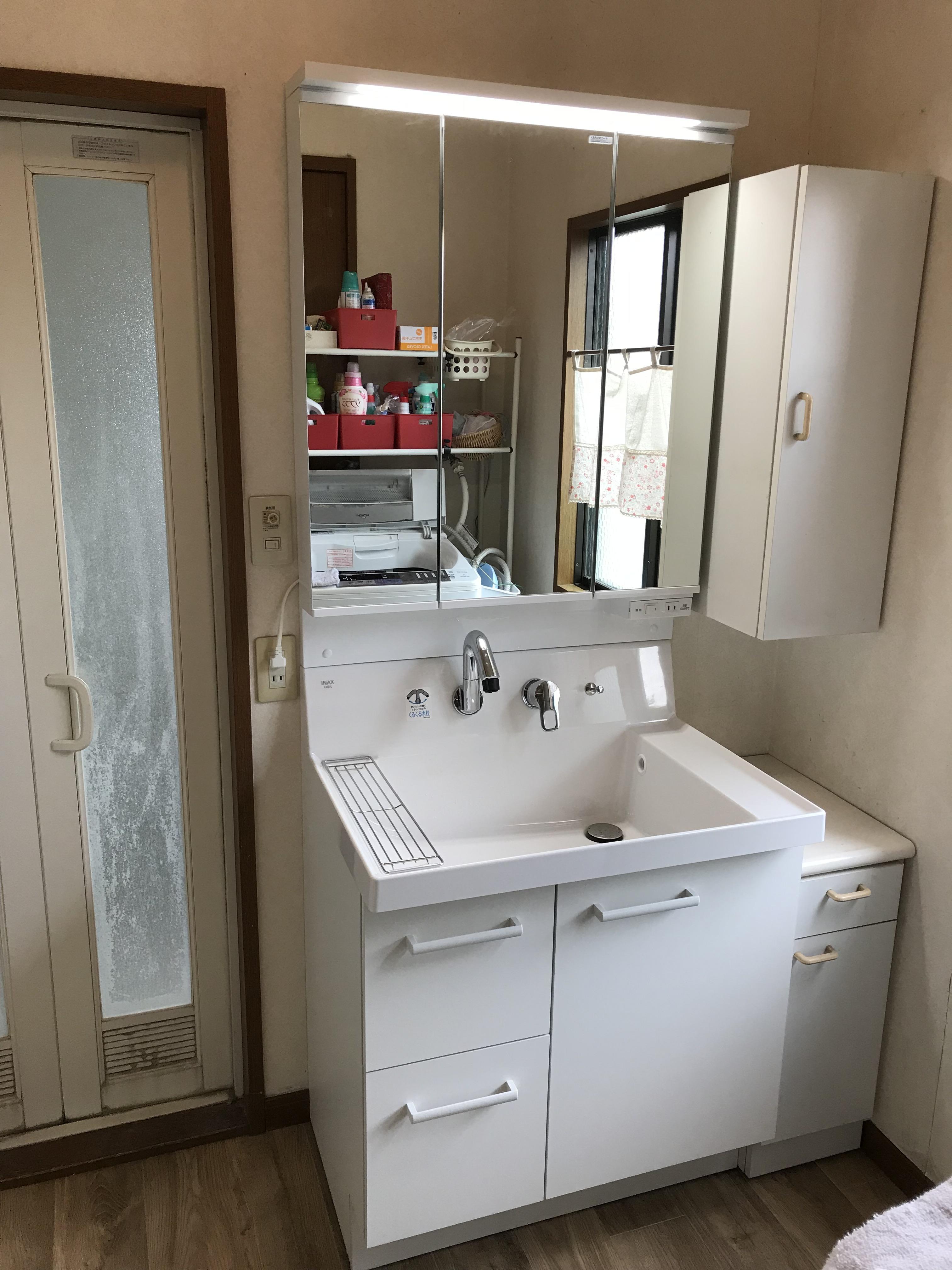 都城市 洗面化粧台取替工事 ピアラ750タイプ | 都城市｜住宅リフォーム