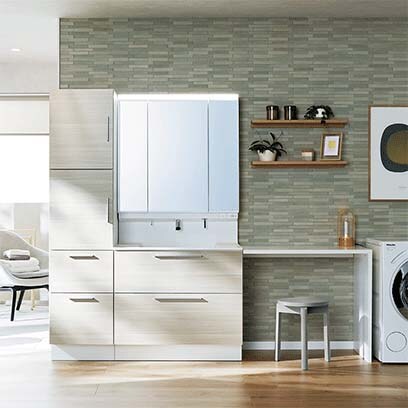 LIXIL | 洗面化粧室 | クレヴィ | 施工イメージ | ＜奥行560タイプ