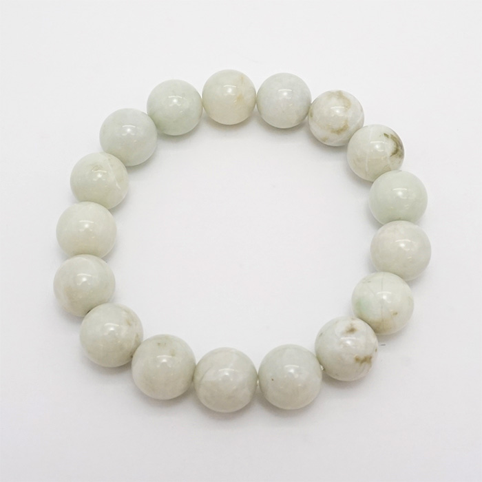 SALE 14%OFF】 【日本の石】 糸魚川翡翠白 12mm 玉ブレスレット 【新潟