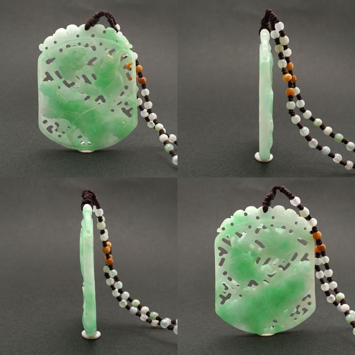 鯉 蓮 ミャンマー翡翠 天然石アクセサリー