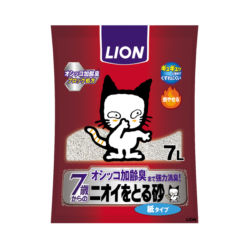 ニオイをとる砂 7歳以上用 紙タイプ 7L｜ライオンペット株式会社